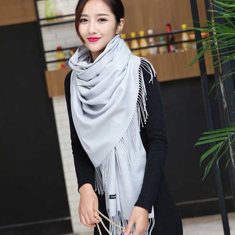 Solid Color Soft Women Scarf Cashmere Scarves Ladies Shawl Wrap Fall Winter Pashmina Unisex