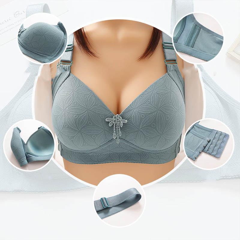 Large Size Comfortable No Steel Ring Thin Bra Gathers The Auxiliary Breasts Anti-sagging Adjustable Anti-glare Sports Bra
