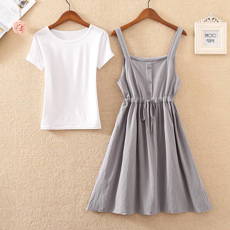 Summer Long Dress Women Casual Vintage Dresses Mid Calf Vestidos Pockets Strapless Sundress Overalls
