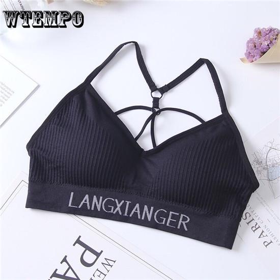 Womens Sport Bra Fitness Yoga Running Vest Underwear Padded Crop Tops Underwear Bras Female