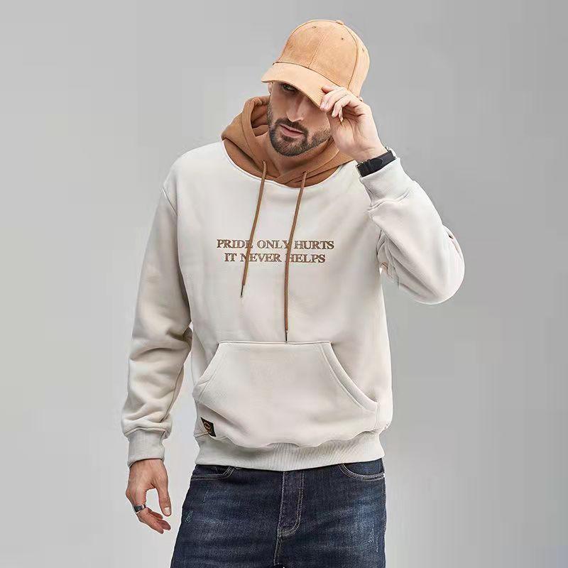 Men's Thin Hooded Sweater Spring and Autumn Hooded Trend Print Wild Top