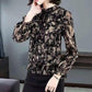 s-6XL Women's Chiffon Shirt Spring and Summer Printing Large Size Blouse Loose Slim Casual Bottoming Shirt Top