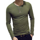 Stretch T-shirt Men Slim Tees Casual Bottoming Shirt Solid Color Pullover Long Sleeve Overshirt Male Clothing Fitness Top