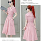 Dress Femininity Waist Fairy Skirt Short-sleeved Mid-length Skirt Casual Skirt Stand-up Collar Short-sleeved Mid-length Skirt