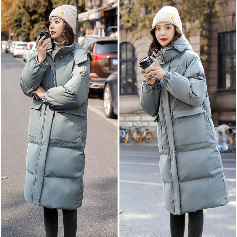 Down Padded Jacket Women's Loose Mid-length Coat Over-the-knee Coat Winter Padded Jacket