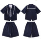 Kids Girls British Style School Uniform Student Uniforms Suit Long Sleeve Coat with Shirt Tie Mini Skirt Set Child Anime Costume