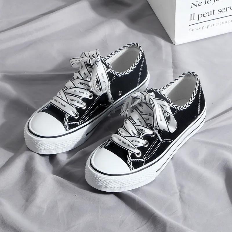 Canvas Shoes Women Korean Casual Shoes Spring and Summer Students Flat White Shoes Sneakers