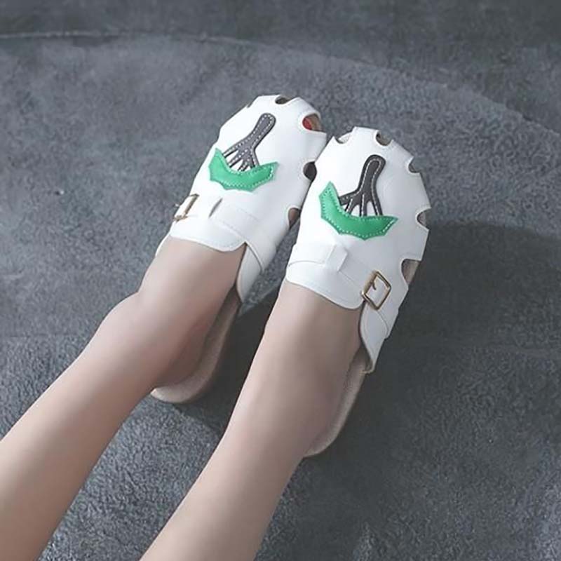 Flat Half Slippers Female Summer Korean Casual Versatile Hollow Sandals and Slippers Fashion Breathable Sandals