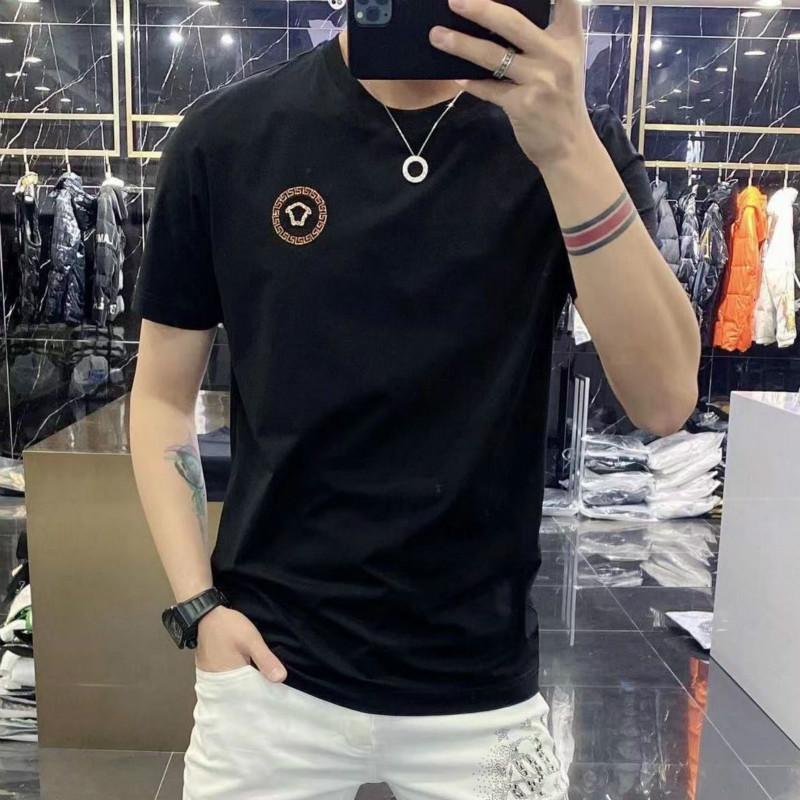 Summer Trend Casual Solid Color Wild Round Neck Slim Slimming Short-sleeved T-shirt Men