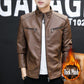 Men's Leather Jackets Coats 2019 Autumn Fashion Motorcycle Biker Coats Casual Streetwears Coats
