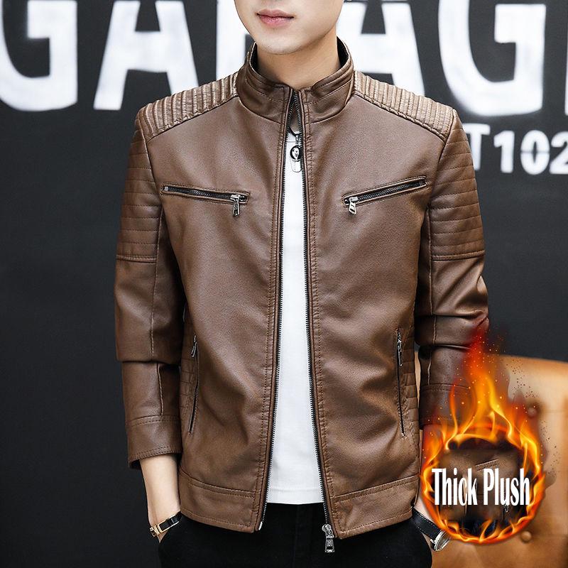 Men's Leather Jackets Coats 2019 Autumn Fashion Motorcycle Biker Coats Casual Streetwears Coats