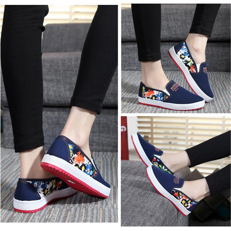 Cloth Shoes Women's Shoes Flat Heel Casual Shoes Single Shoes Running Shoes Women's One-step Shallow Mouth Low-top Student Shoes