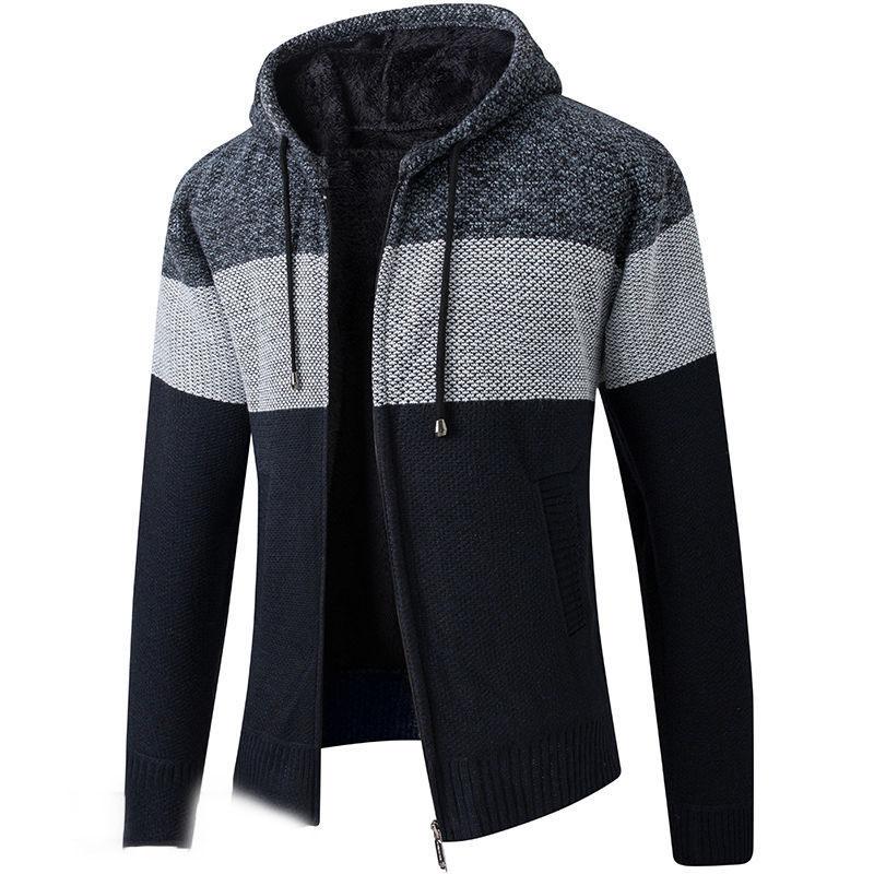 Winter Plush Thick Cardigan Knitted Fir Coat Men's Warm and Windproof Comfortable Inner Sweater