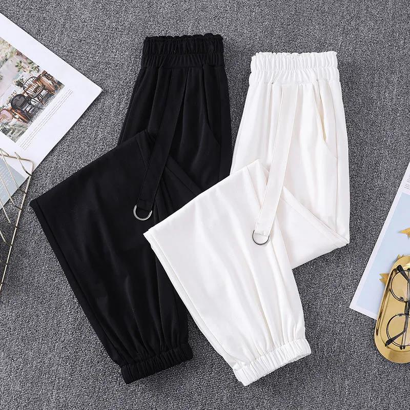 Fat Girl Casual Nine-point Pants Spring and Summer Clothes Trendy Loose and Thin Wild Large Size Wide-leg Sports Pants