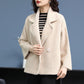 Autumn and Winter Fashion Knitted Cardigan Long Sleeve Lapel Thick Sweater Korean Plaid Jacket