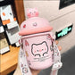 Korean Version of The Super Cute Cartoon Bear 316 Stainless Steel Thermos Cup Cute Girl Ins Strap Student Children's Cup