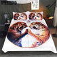 Duvet Cover 3pcs 3D Lover Lion Bedding Set Pillow Case Queen Bedclothes Set