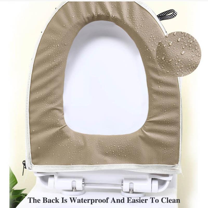 2-pack Household Toilet Seat Cushion Zipper Type Four Seasons Universal Waterproof Toilet Seat Cartoon Cute Toilet Cover Thick and Washable