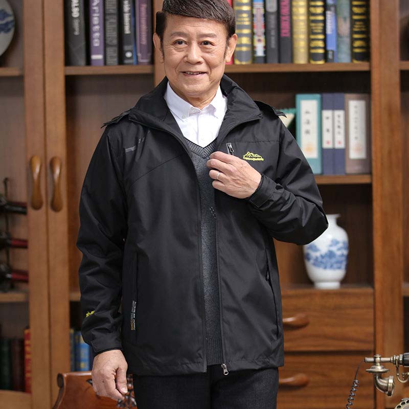 Middle-aged Men's Autumn and Winter Jacket Jacket Casual Jacket Hooded Jacket