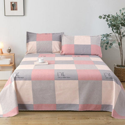 Thick Cotton Old Coarse Cloth Sheets Three-piece Bedding Coarse Cloth Sheets Three-piece Pillowcase Double Bed Single Good Air Permeability