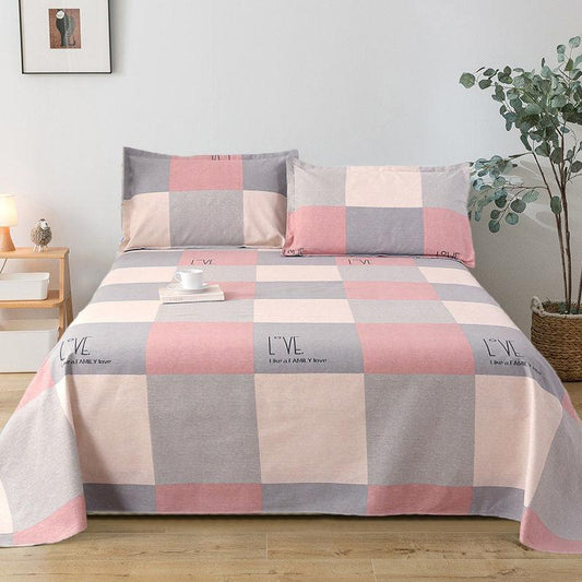 Thick Cotton Old Coarse Cloth Sheets Three-piece Bedding Coarse Cloth Sheets Three-piece Pillowcase Double Bed Single Good Air Permeability