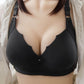 Ladies Large Size Push Up Adjustable Soft Thin Mould Cup Bra Breathable Comfortable Back Button Ruffle Design Bra Bra