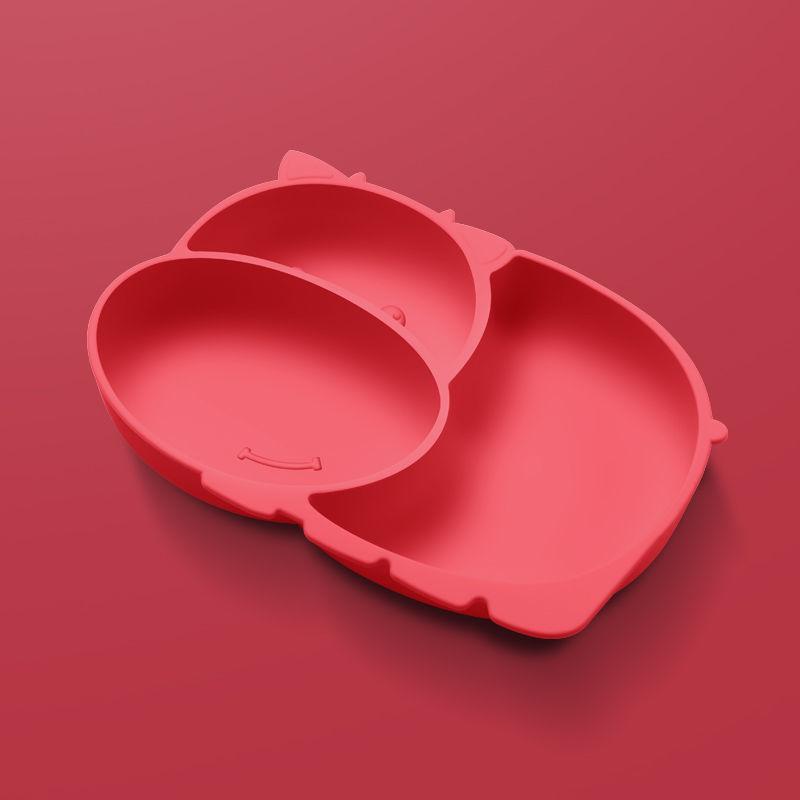 Silicone Baby Plate Food Grade Children's Feeding Bowl Dining Plate Cartoon Dishes Suction Toddle Training Tableware Kid NO BPA