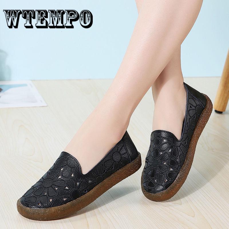Pair of Shoes Women Genuine Leather Shoes Slip on Women Flat Comfortable Shoes Woman Summer Shoes
