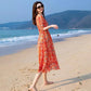 Women's Summer Plus Size Dress Loose Long Dress Printing Slim A-line Skirt
