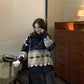 Vintage Sense Loose Sweater Women's Fashion Wear Wild Versatile Diamond Head Retro Sweater