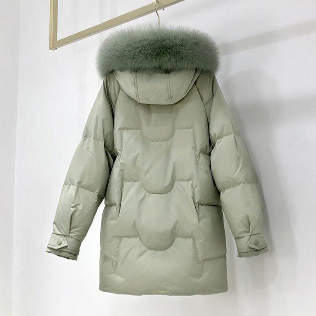 Women's Cotton-padded Jacket Korean Version of The Big Fur Collar Mid-length Coat Thick Top Ins Pie To Overcome Oversize Bread Jacket