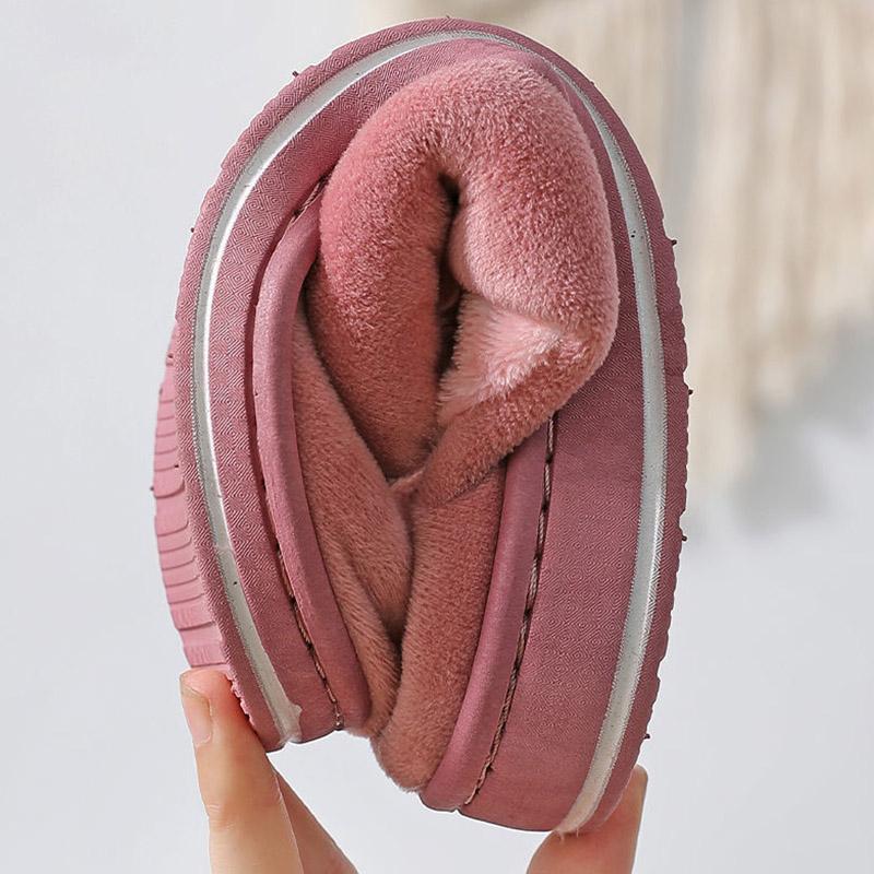 Men's and Women's Cotton Slippers Autumn and Winter Cute Cartoon Couple Bag with Indoor Fleece Warm Home Slippers