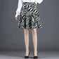 Leopard Print Skirt Women's Spring Summer Big Swing Thin High Waist A-line Pleated Skirt Zebra Print Short Skirt