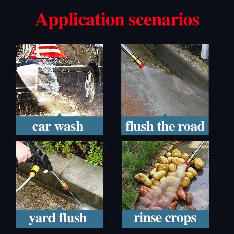 148VF Lithium Battery High Pressure Water Gun Set Car Washer Wireless Garden Sprinkler Handheld Cleaning Tool