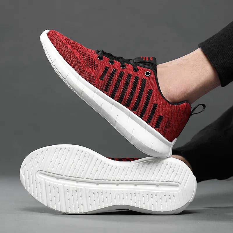 New Men's Mesh Sports Casual Trend Wild Breathable Flying Weave Running Shoes Light Sports Shoes