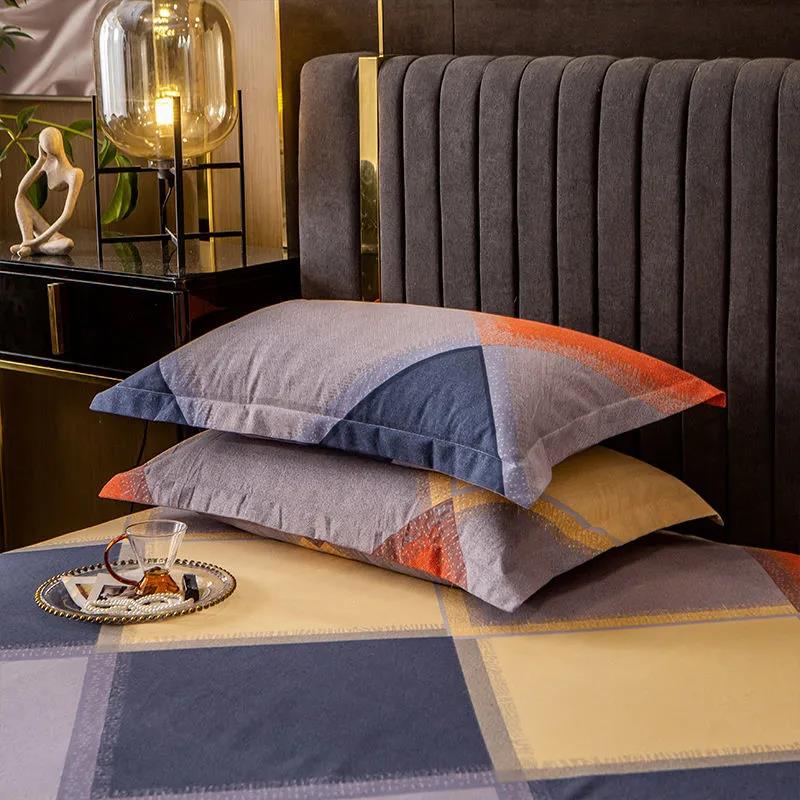 Pure Cotton Pillow Case Thickened Brushed Double Pillow Case Cotton Pillow Skin 48x74 One Pair Pack
