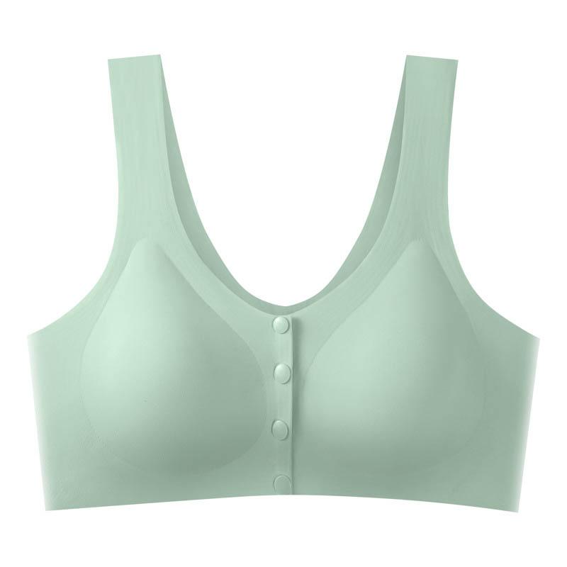 Large Size Ladies Latex Underwear Front Buckle Bra Seamless Pregnant Women Breastfeeding Vest Gathered Anti-sagging Breathable Adjustable Bra