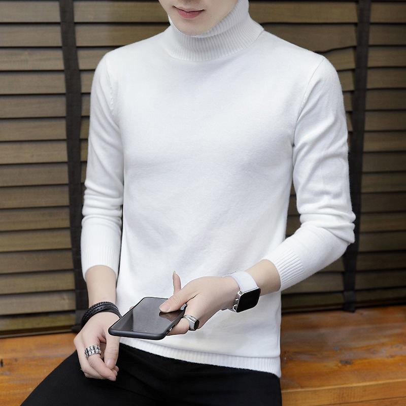 Autumn and Winter Men's Slim Turtleneck Sweater Thickening Trend Youth Sweater