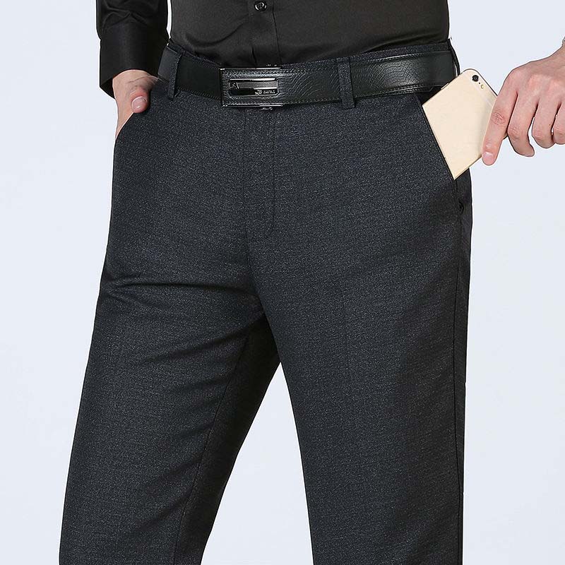 Spring and Autumn Middle-aged and Elderly Loose Straight Without Ironing Summer Middle-aged Trousers Men's Casual Pants