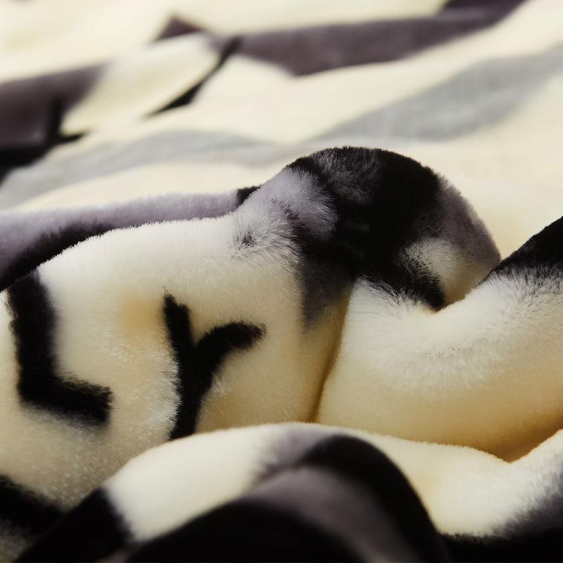 Double Layer Plus Fleece Coral Fleece Thick Warmth and Fluffy Super Soft Flannel Blanket Double Layer Winter Mink Plus Fat Quilt Single Double Blanket