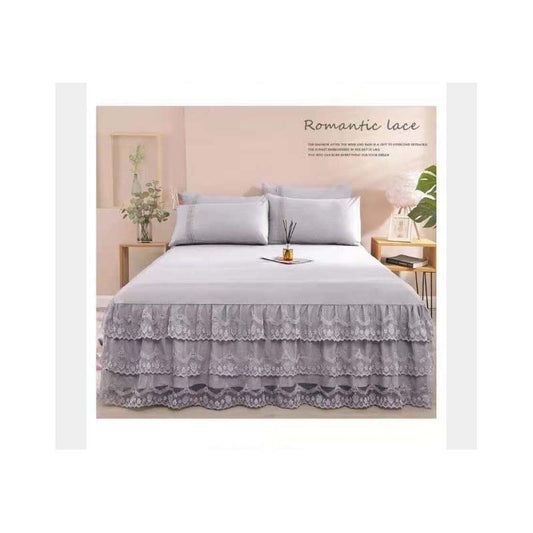 Princess Style Bed Sheet Skirt Three-piece Suit Double Bedspread Protector