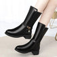 Autumn and Winter Warm and Comfortable Shoes Low-heel Mid-tube Boots Plus Velvet Padded Cotton Shoes
