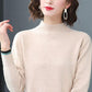 Autumn and Winter Mid-length Loose Dress Thickened Half High Neck Knitted Base Skirt Simple Casual Women Sweater Dress