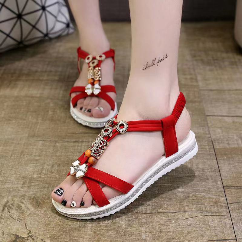 Sandals Female Summer Bohemian Flat Students Korean Version of All-match Casual Roman Beach Shoes Women