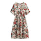 Large Size Floral Dress Women's Summer Dress Short Sleeve Printing Knee-length Daily Wear Office Dating Party