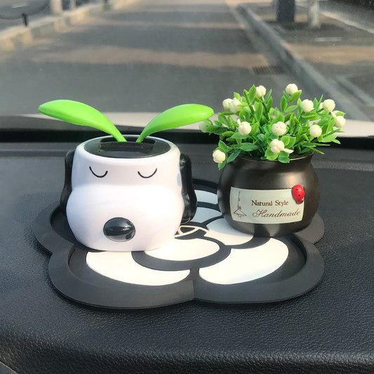 Car Ornaments Solar Cartoon Car Decorations Cute Shaking Head Sun Dog Car Decoration Toy Car Doll