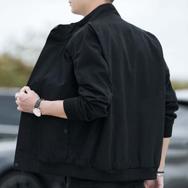 Pure Cotton Jacket Men's Jacket Loose Stand-up Collar Spring Autumn New Casual Jacket Men's Clothing