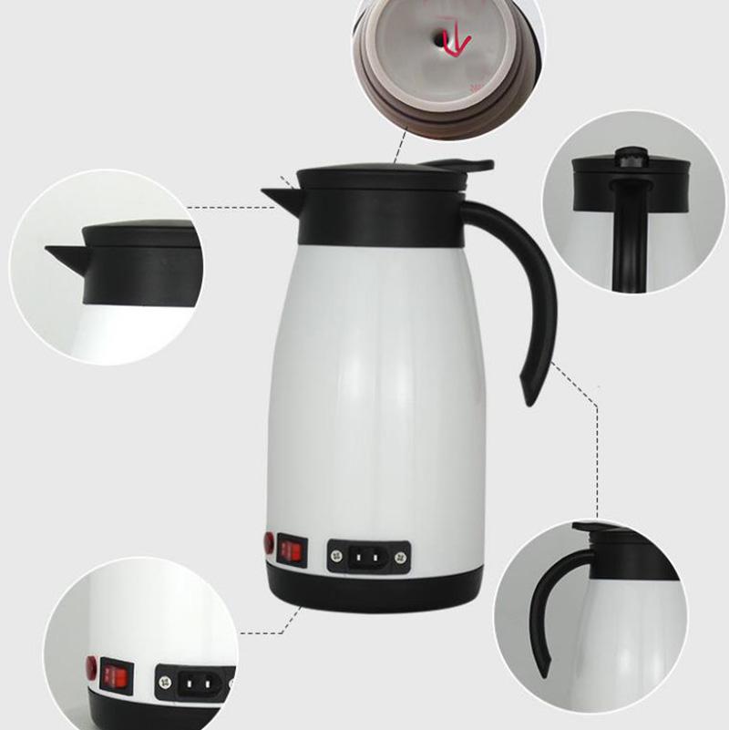1300ml Car Stainless Steel Electric Heating Kettle Temperature Insulation Pot Coffee Tea Water Heating Pot