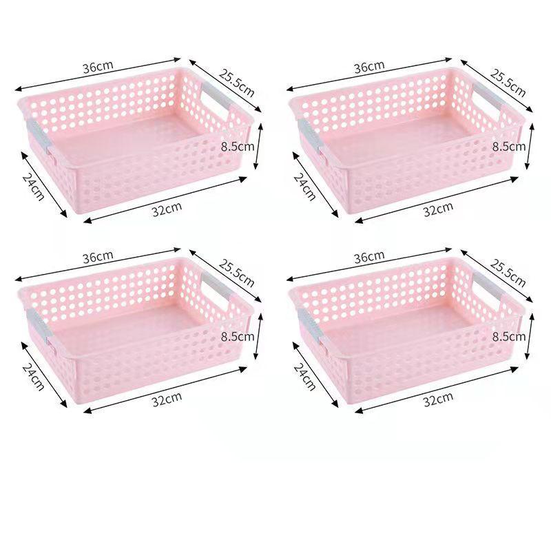 4PCS Desktop Plastic Storage Basket Kitchen Sundries Storage Box Toy Storage Box Home Storage Small Basket Bathroom Toiletries Storage Basket