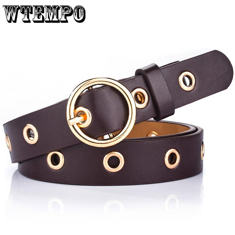Women's Belt Simple and Fashionable All-hole Ring Belt Students All-match Casual Pin Buckle